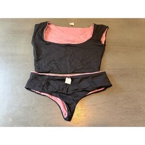 missing size tag NEW black  L SPACE two piece swimsuit bikini size small